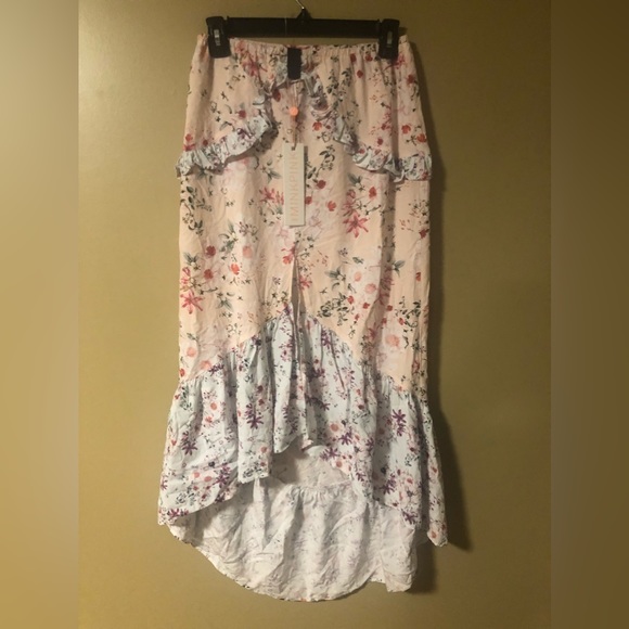 🆕 MINKPINK Sherbert Spliced Multi Skirt Cotton floral high low size xs - Picture 3 of 6